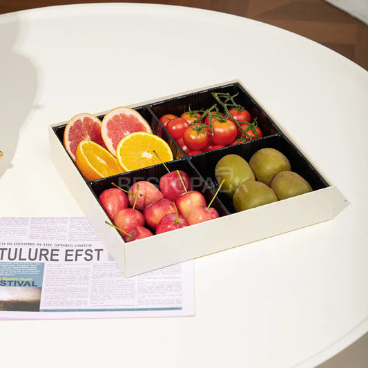 10 5/8″ × 10 5/8″ Wooden Sushi Box with Plastic Inner Trays