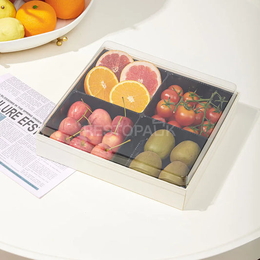 10 5/8″ × 10 5/8″ Wooden Sushi Box with Plastic Inner Trays