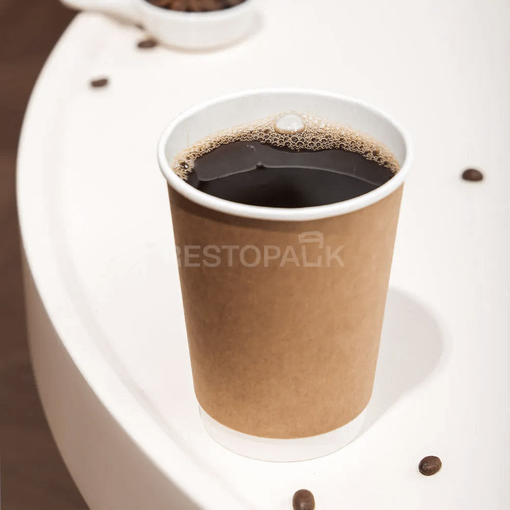 12 oz Double Wall kraft Paper Coffee Cups