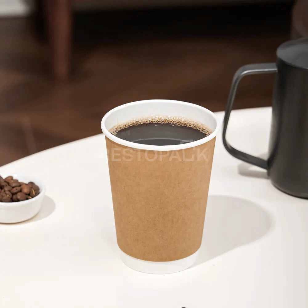 12 oz Double Wall kraft Paper Coffee Cups