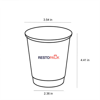 12 oz Double Wall kraft Paper Coffee Cups