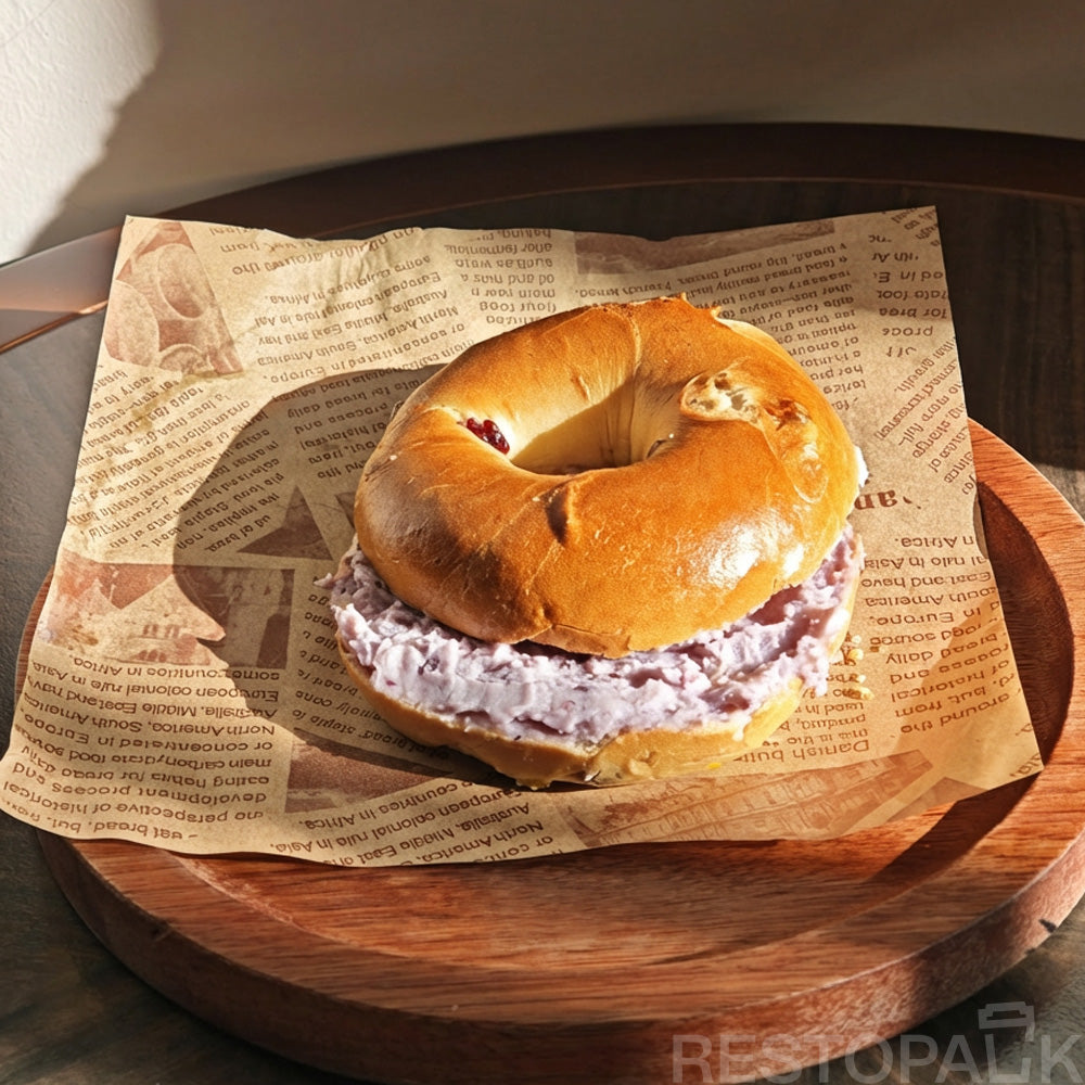 12" x 12" Greaseproof Newspaper Print Deli Sandwich Wrap Paper