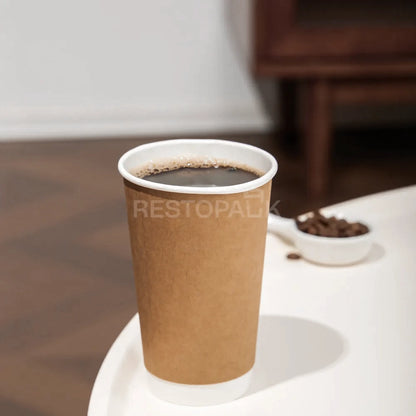 16 oz Double Wall kraft Paper Coffee Cups