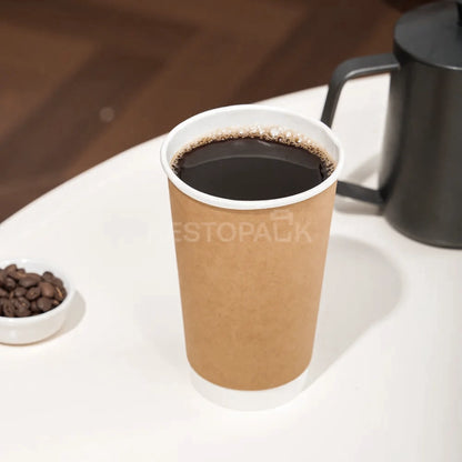 16 oz Double Wall kraft Paper Coffee Cups