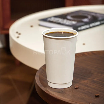 16 oz Double Wall White Paper Coffee Cups