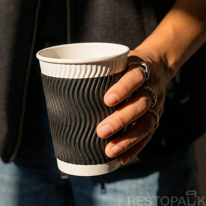 16 oz Double Wall Ripple Paper Hot Coffee Cups