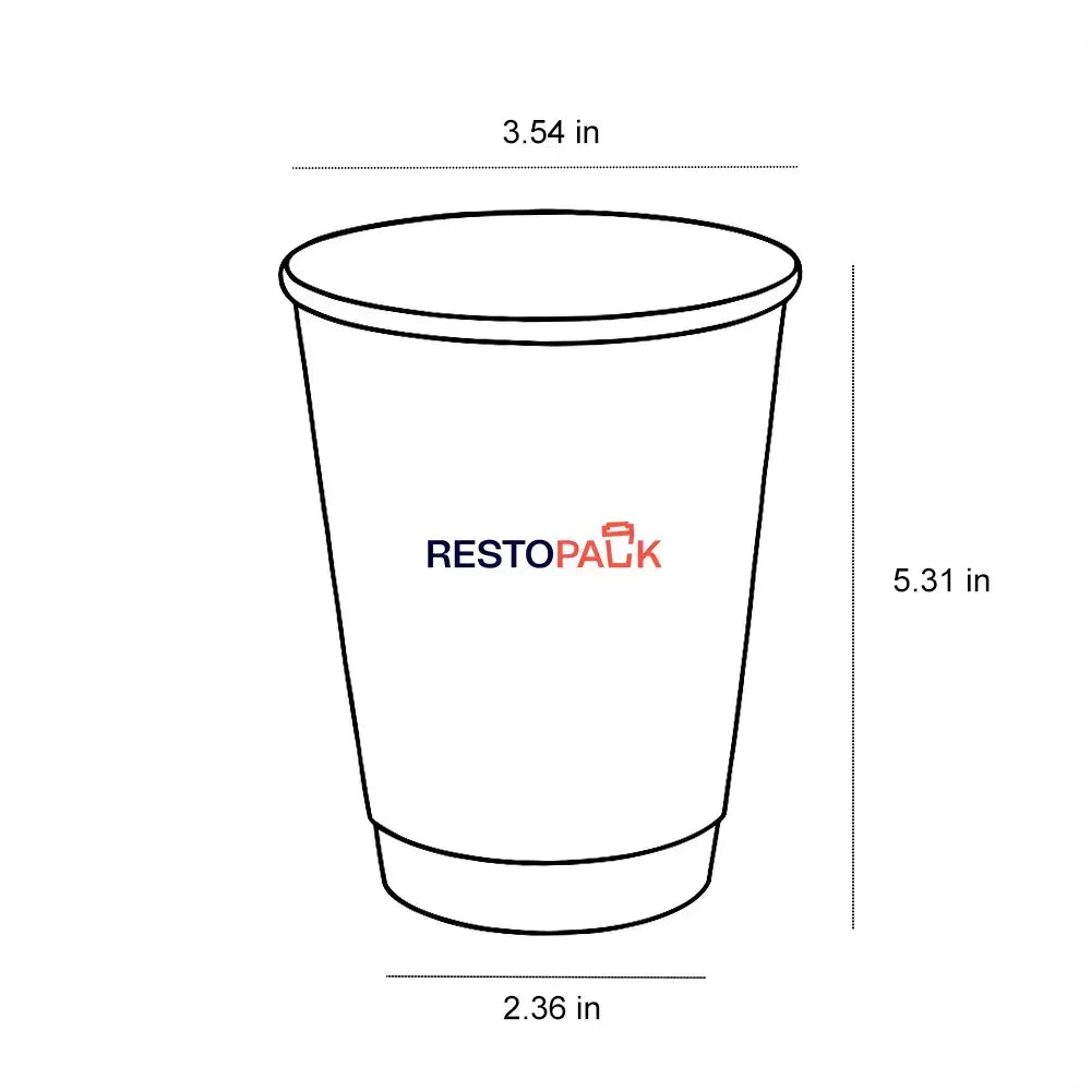 16 oz Double Wall Bagasse & Corn-Based PLA Biodegradable Paper Cups