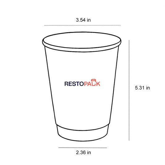 16 oz Double Wall White Paper Coffee Cups