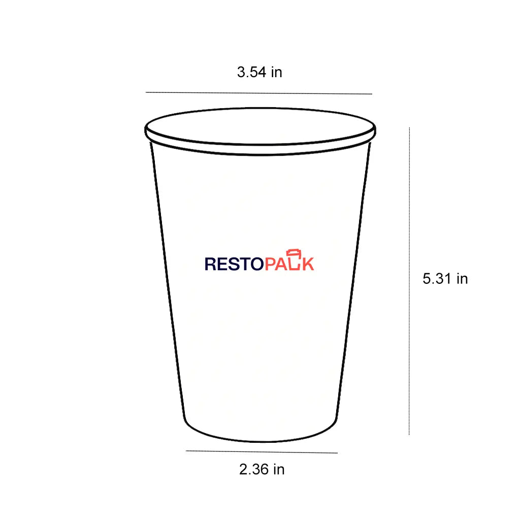 16 oz Single Wall Bagasse & Corn-Based PLA Biodegradable Paper Cups
