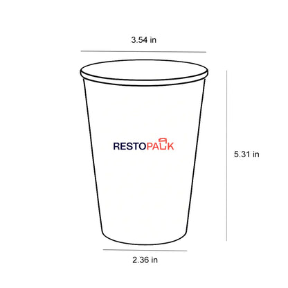 16 oz Single Wall Bagasse & Corn-Based PLA Biodegradable Paper Cups