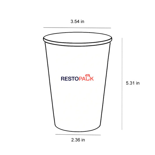 16 oz Single Wall Compostable White Paper Cups