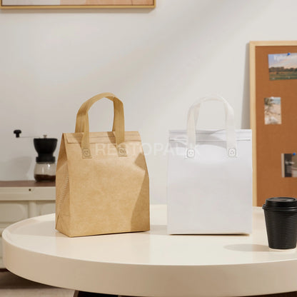 2-Cup Kraft Coffee and Milk Tea Insulated Bag