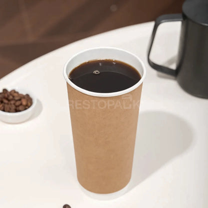 20 oz Double Wall kraft Paper Coffee Cups