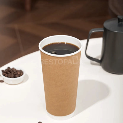 20 oz Double Wall kraft Paper Coffee Cups