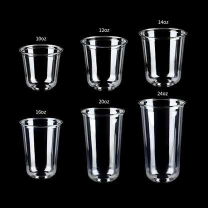 Custom PET Cups U Shape Disposable Cups With Logo Printing