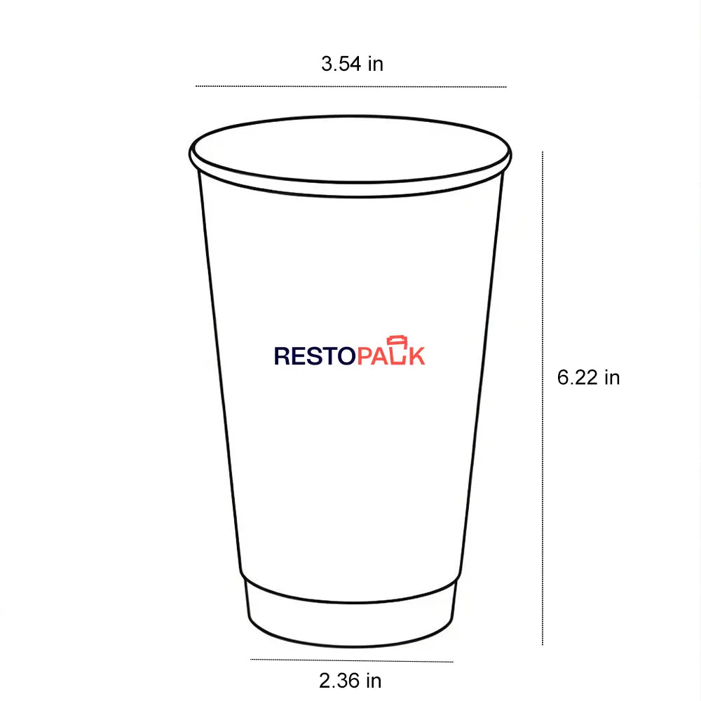 20 oz Double Wall White Paper Coffee Cups