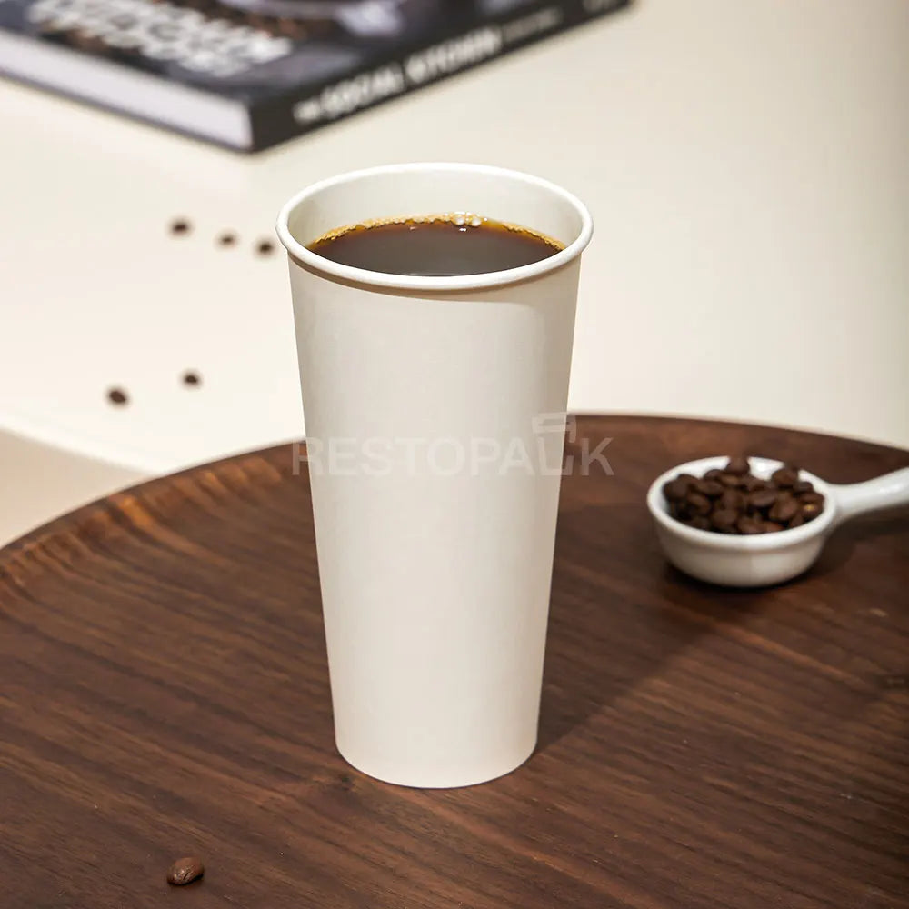 22 oz Single Wall White Paper Coffee Cups