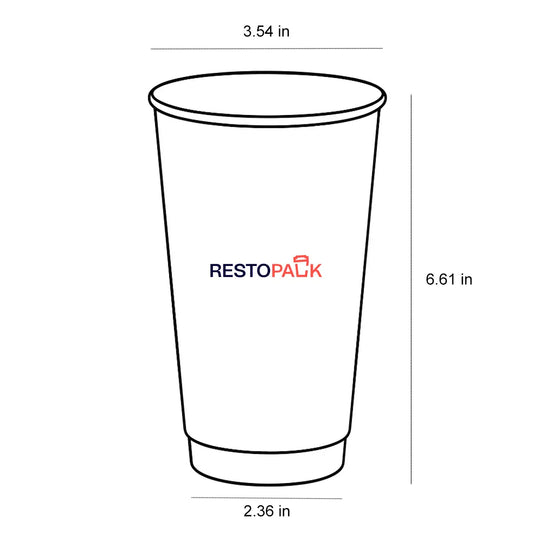 22 oz Double Wall White Paper Coffee Cups