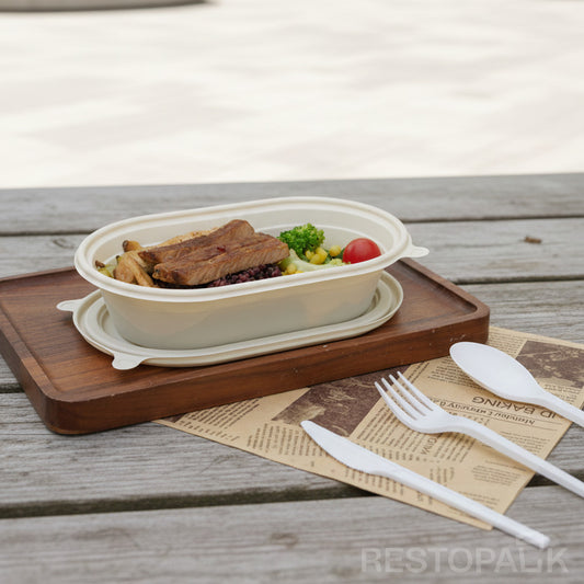 24 oz Cornstarch Salad Container – Single Compartment