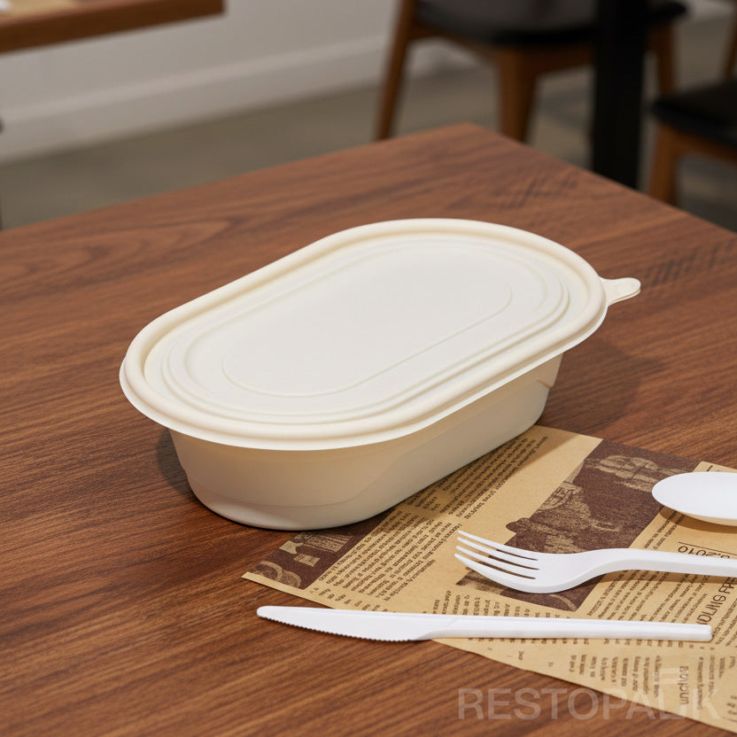 24 oz Cornstarch Salad Container – Single Compartment