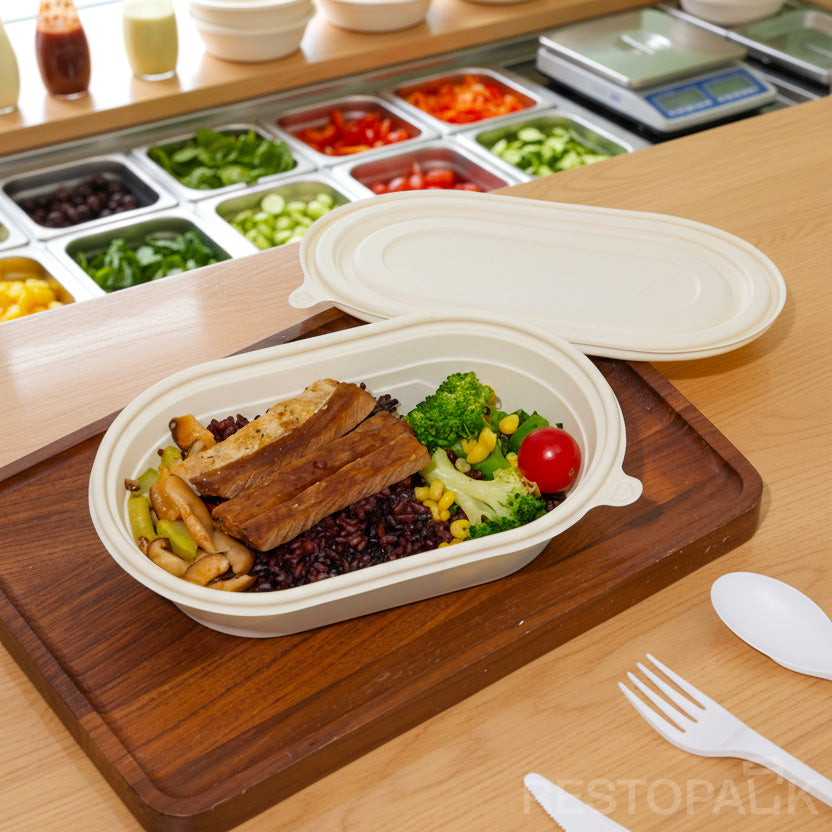 24 oz Cornstarch Salad Container – Single Compartment