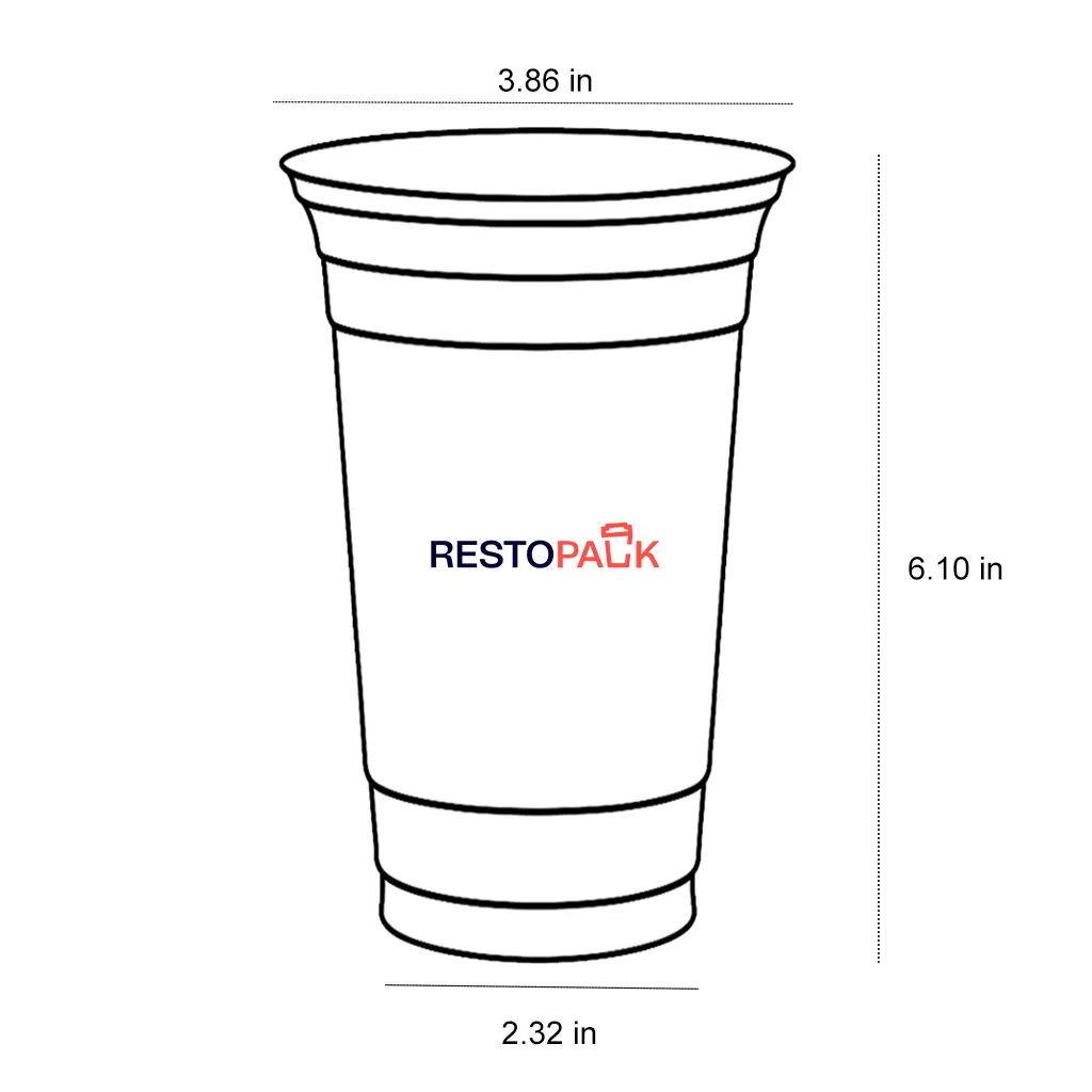 24 oz PET Black Cold Drink Coffee Cups