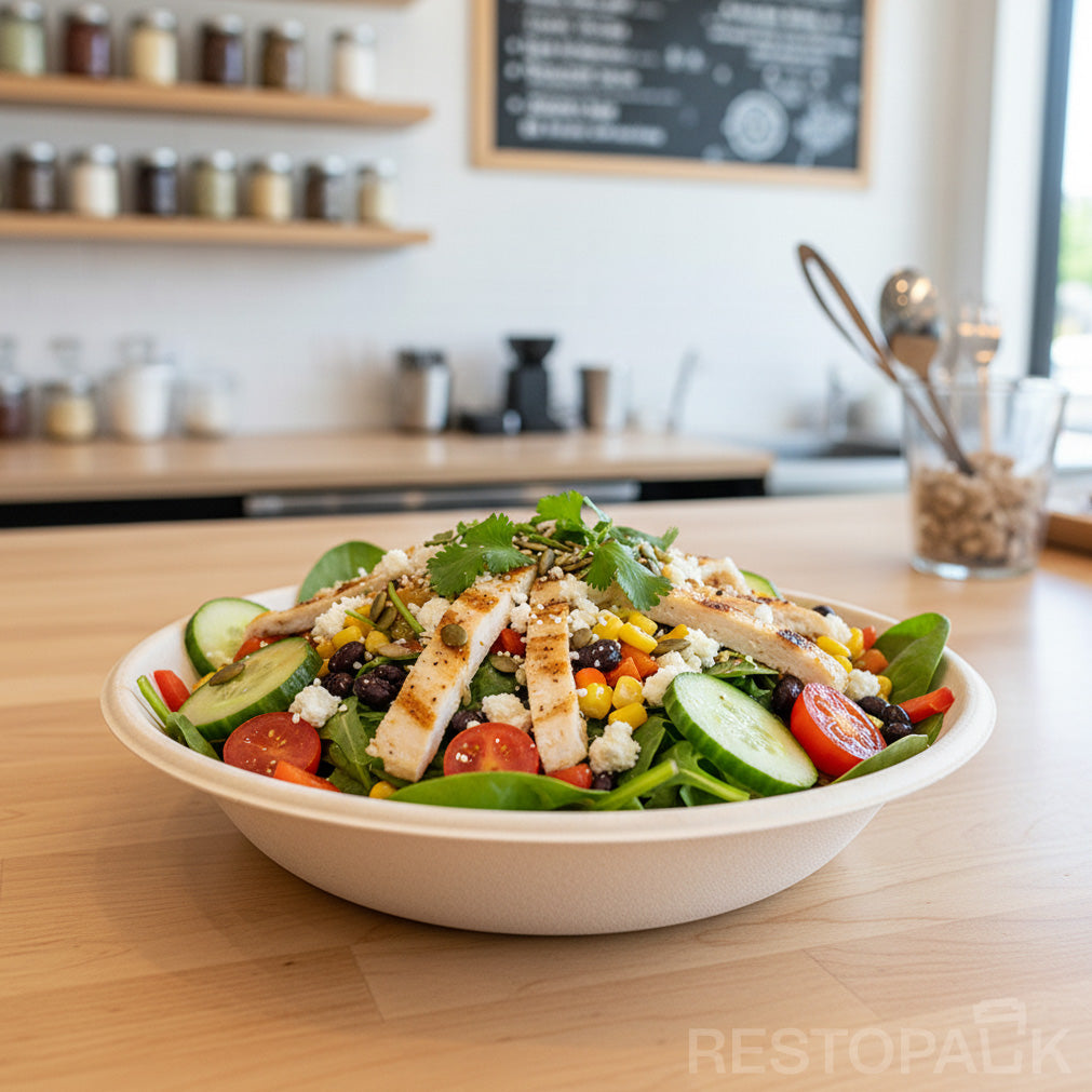 25 oz Sugarcane Pulp Bowl – Compostable Bagasse Food Container