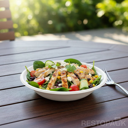 25 oz Sugarcane Pulp Bowl – Compostable Bagasse Food Container