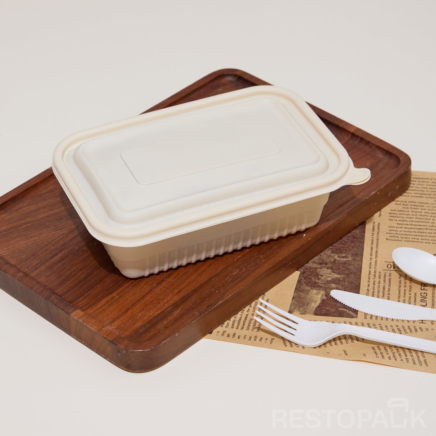 25 oz Square Cornstarch Food Container