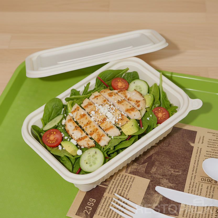 25 oz Square Cornstarch Food Container