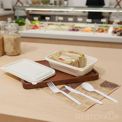 25 oz Square Cornstarch Food Container