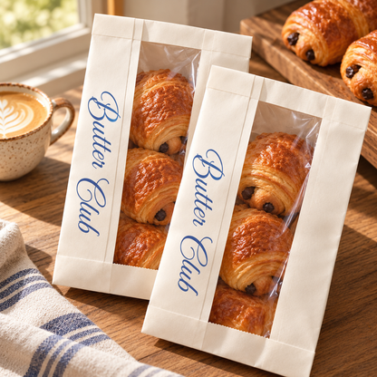 Custom Kraft Bread Bags with Clear Window