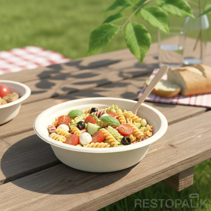 34 oz Sugarcane Pulp Bowl – Compostable Bagasse Food Container