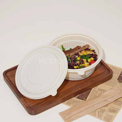 34 oz Round Cornstarch Food Container