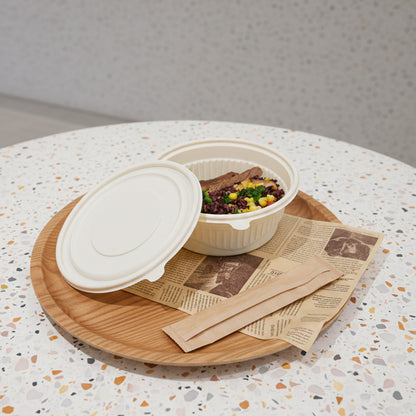 34 oz Round Cornstarch Food Container