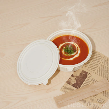 34 oz Round Cornstarch Food Container