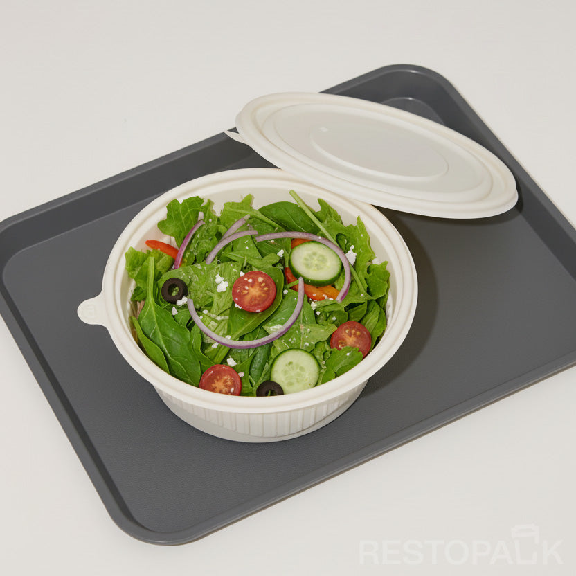 34 oz Round Cornstarch Food Container