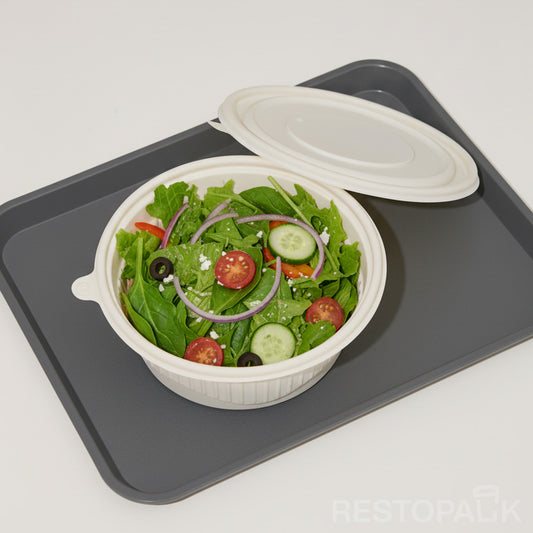 34 oz Round Cornstarch Food Container