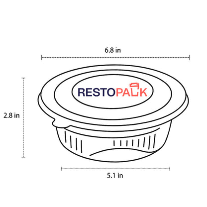 34 oz Round Cornstarch Food Container