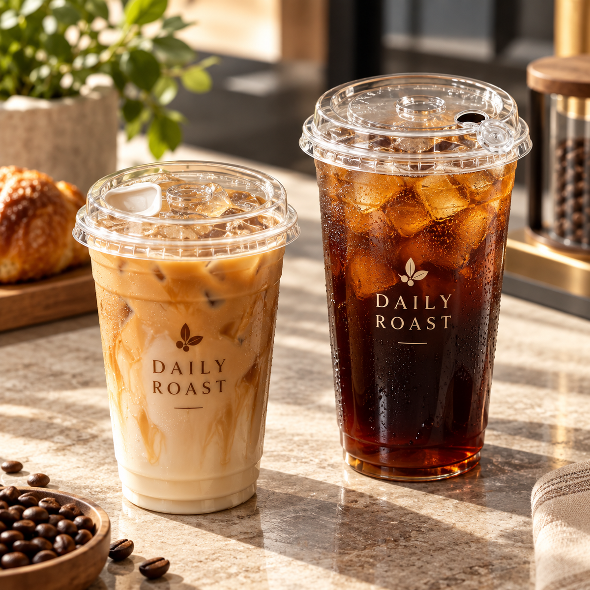Custom PET Cups U Shape Disposable Cups With Logo Printing