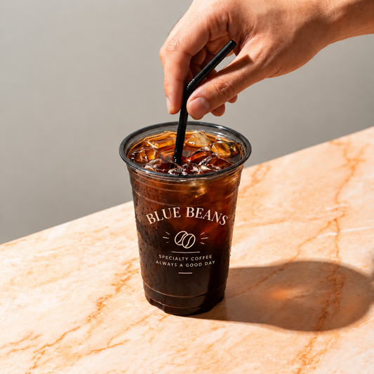 PET Black Cold Drink Coffee Cups
