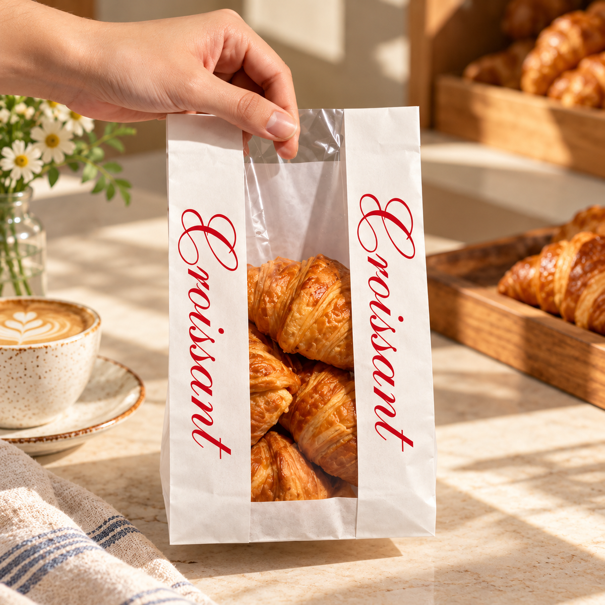 Custom Kraft Bread Bags with Clear Window
