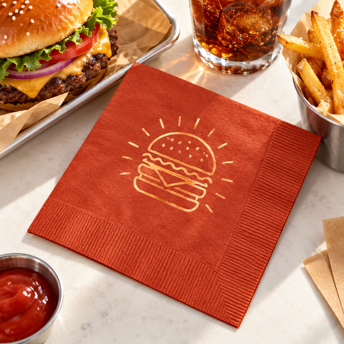 Custom Foil Stamped Napkins