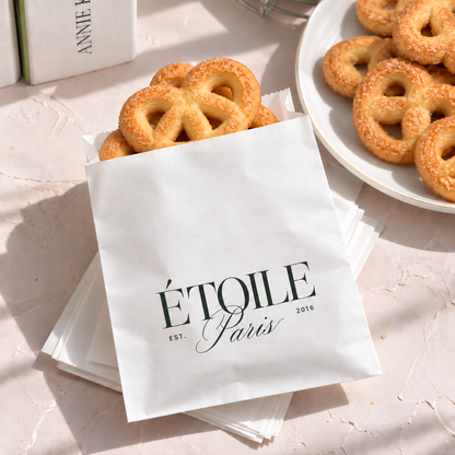 Custom Kraft Paper Bakery Bags for Cookies