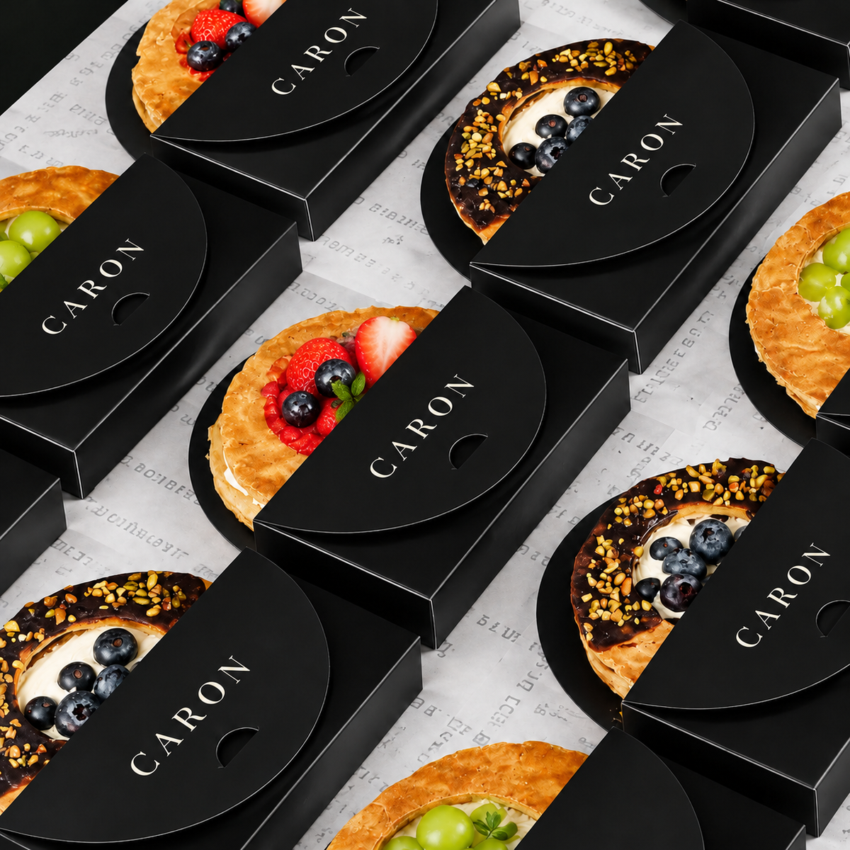 Custom Double Side Print Vinyl Style Napoleon Cake Box