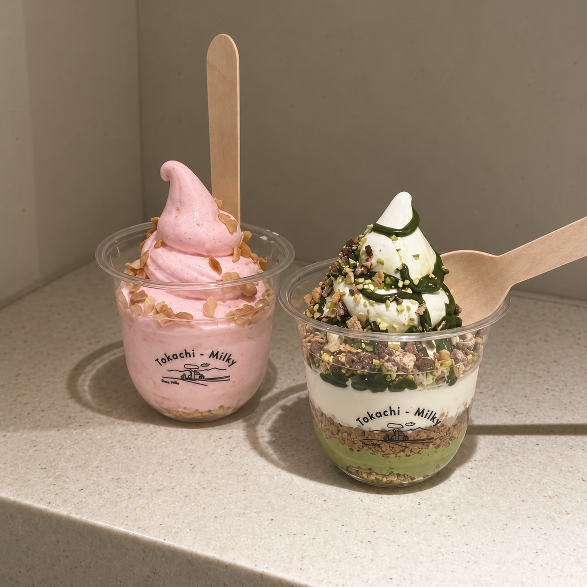 Custom Disposable PET Plastic U-Shaped Ice Cream Cups