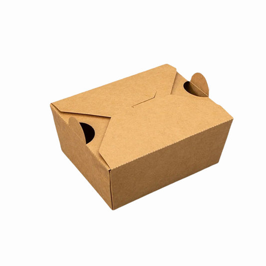 47 oz  Kraft Folded Paper Takeout Box with PE Lining & Optional Vent Holes