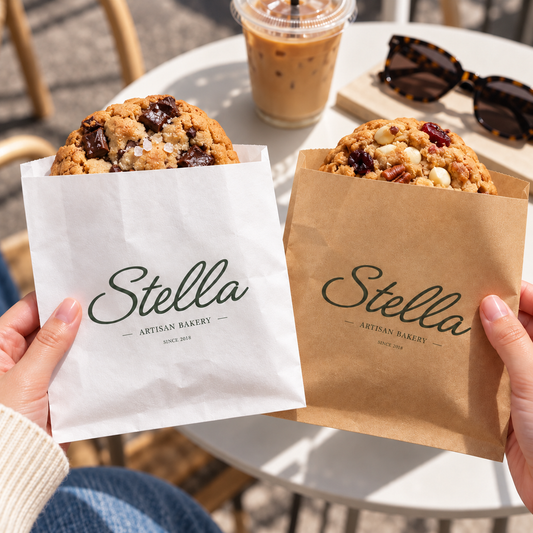 Custom Kraft Paper Bakery Bags for Cookies