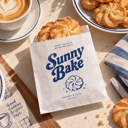 Custom Kraft Paper Bakery Bags for Cookies