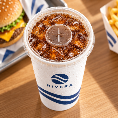 Custom Double-Coated Cold Drink Paper Cups with Lids